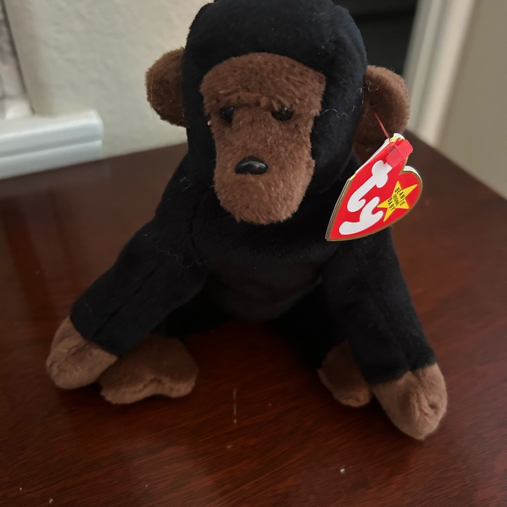 TY Congo Beanie Babies Black and Brown Gorilla Plush Toy